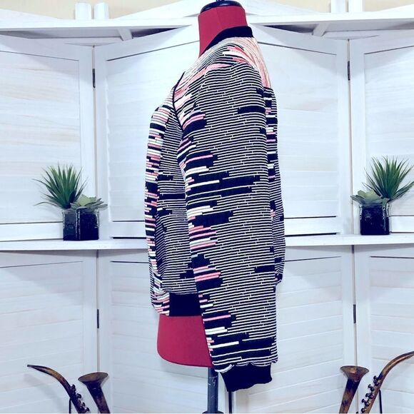 Anthropologie Weston Quilted Bomber Jacket Pink Black Small - Picture 8 of 9